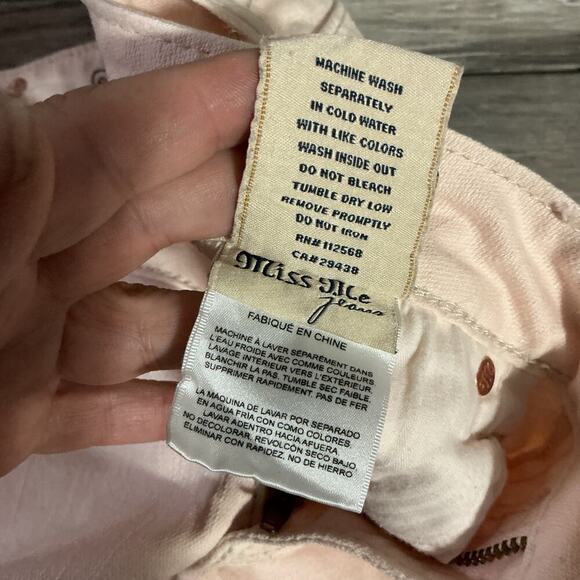Miss Me Light Peach Cropped Jeans Size 29 Y2K 2000s Retro - Picture 5 of 13